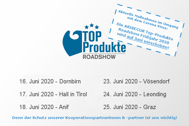Die ARISECUR Top-Produkte Roadshow Frühjahr 2020 wird auf Juni verschoben